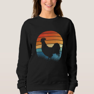 Sudadera Granja de gallo de pollo Retro Sunset Farmer