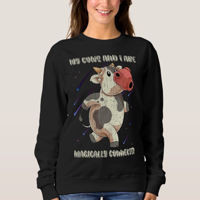 Sudadera Granja de ganadería vaca vaca vaca vaca vaca (Anverso)