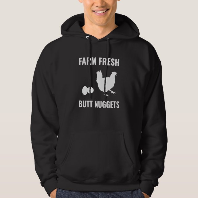 Sudadera Granja de pollo divertida y nuggets frescos (Anverso)