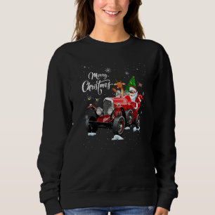 Sudadera Granja de renos de Navidad Santa conduciendo Monst