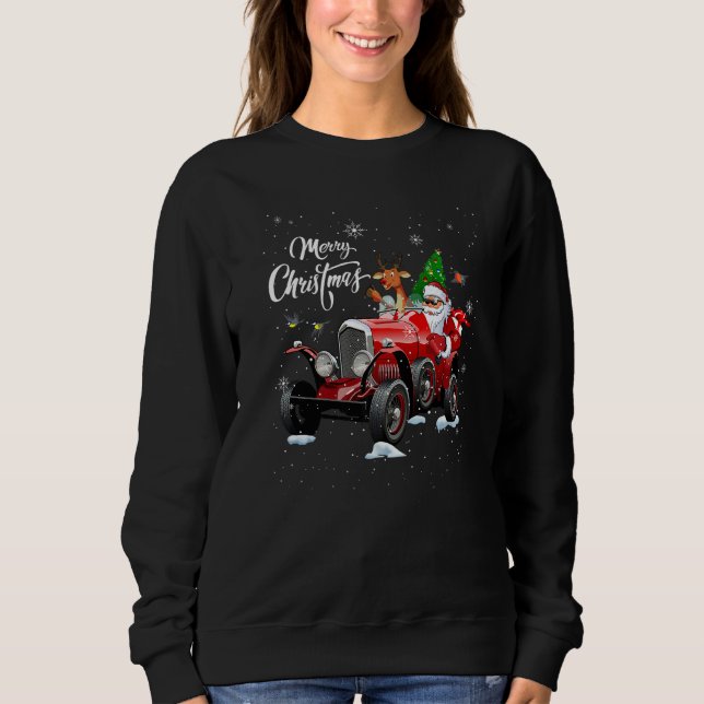 Sudadera Granja de renos de Navidad Santa conduciendo Monst (Anverso)