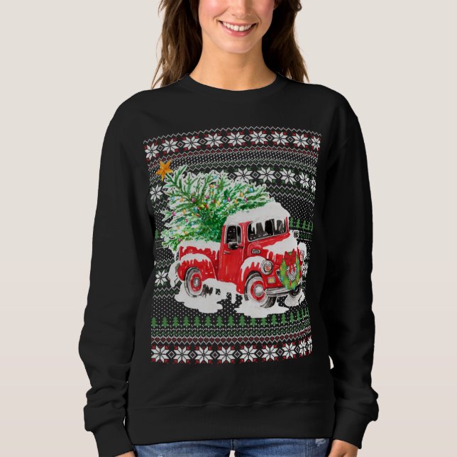 Sudadera Granja estilo Navidades Rojos Trucos vacaciones T (Anverso)