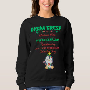 Sudadera Granja Fresca Árboles de Navidad Cute Chiste Chist