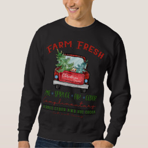 Sudadera Granja Fresca Árboles de Navidad Vintage Árbol de