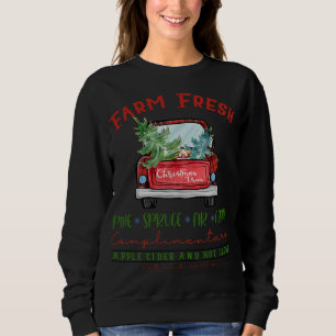 Sudadera Granja Fresca Árboles de Navidad Vintage Árbol de