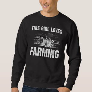 Sudadera Granja Para Chicas Niños Agricultores Tractores Cu