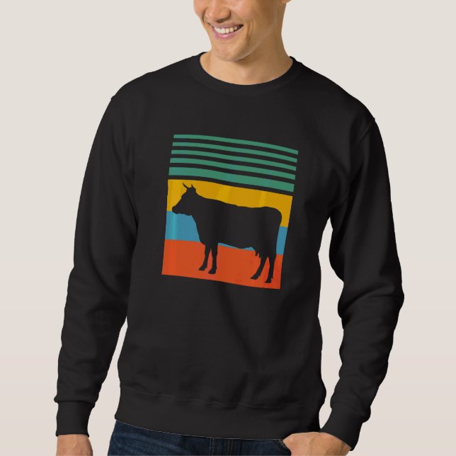 Sudadera Granja Retro de Vaca Vacas (Anverso)