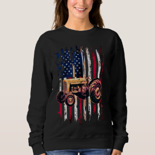 Sudadera Granja Tractores Estados Unidos Bandera Patriótica