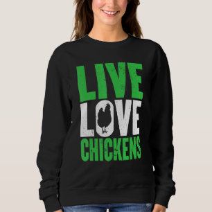 Sudadera Granja Viva Amor Pollos Gráficos Mujeres Y Hombres