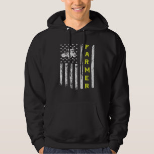 Sudadera Granjero bandera de EE. UU. Tractores agrícolas pa