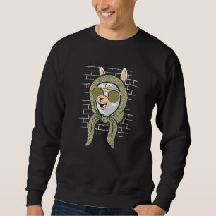 Sudadera Granjero de Granjas de sol Alpaka Scarf Llama Anim