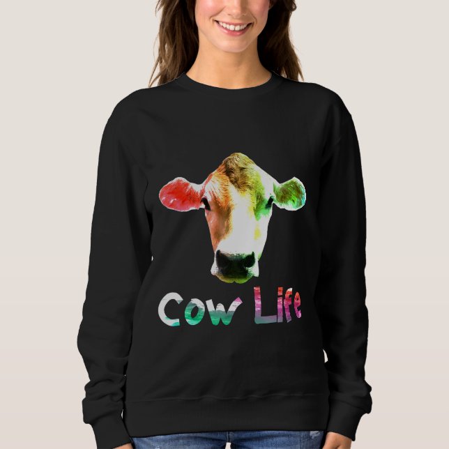 Sudadera Granjero de la vida de las vacas Cultivo lechero d (Anverso)