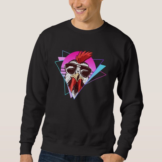 Sudadera Granjero de Pollos Gallo Ropa de Fiesta Retro de l (Anverso)