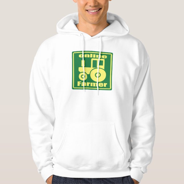 Sudadera granjero en línea del tractor verde (Anverso)