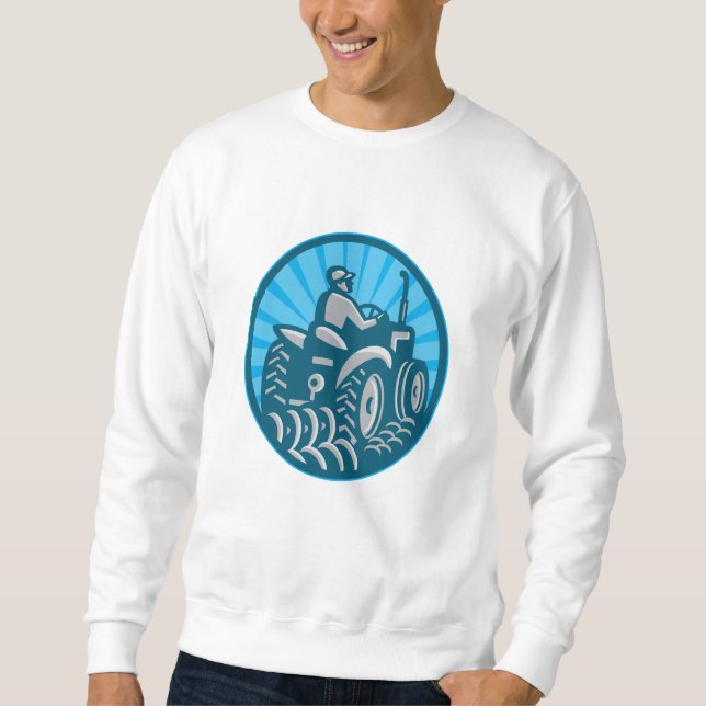 Sudadera Granjero que ara con el tractor retro (Anverso)