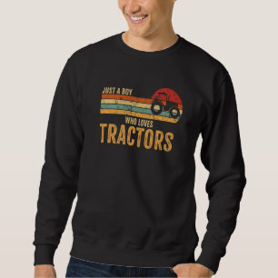 Sudadera Granjero Retro Amante De La Granja Solo Un Niño Qu