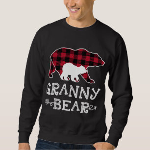 Sudadera Granny Bear Navidades Pajama Red Plaid Buffalo Fam