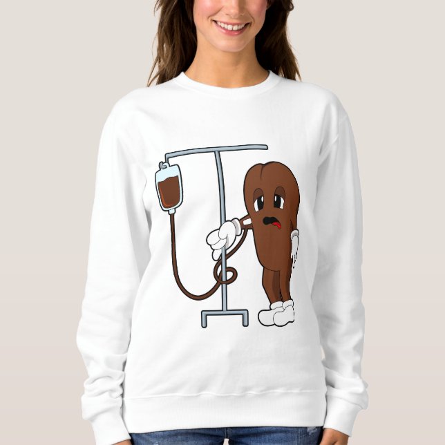 Sudadera grano de café con cafetera (Anverso)