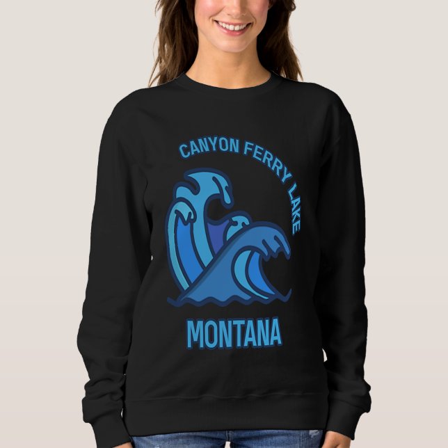 Sudadera Graphic Canyon Ferry Lake Montana Pocket Wave Souv (Anverso)