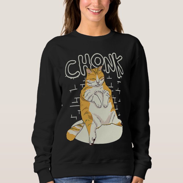 Sudadera Grasa Cat Chonk Scale Chonky Chubby Kitten Sarcasm (Anverso)