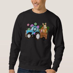 Sudadera Grasas De La Granja De Tractor De Conejo De Huevo