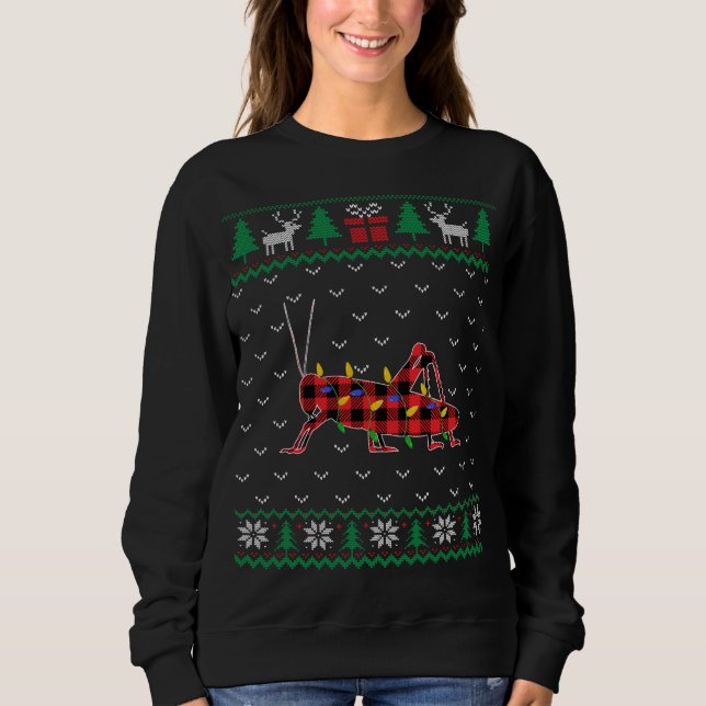 Sudadera Grasshopper Christmas Tree Light Decoró Navidad Sw (Anverso)