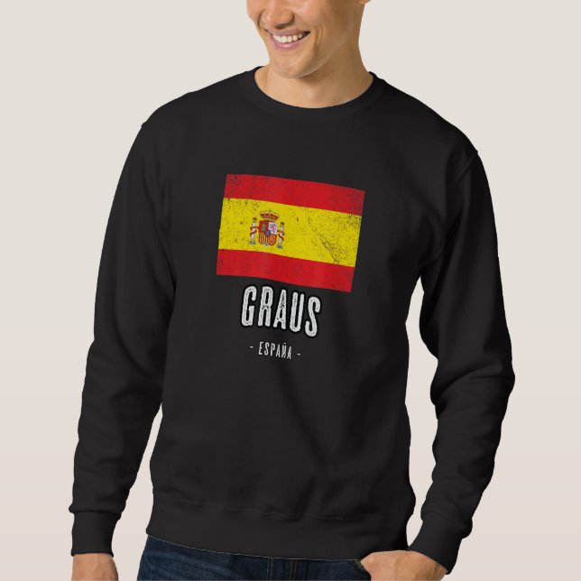 Sudadera Graus España Es Bandera Ciudad Bandera Ropa (Anverso)