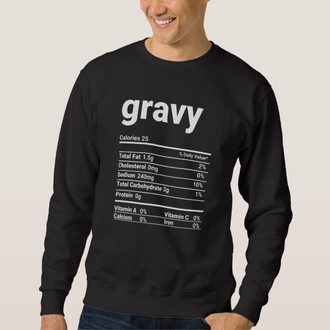 Sudadera Gravy Nutrition Facts Thankending Costume (Anverso)