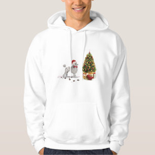 Sudadera Gray Poodle Funny Navidades perro con árbol