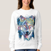Gray Wolf Sweatshirt | Perro lobo colorido
