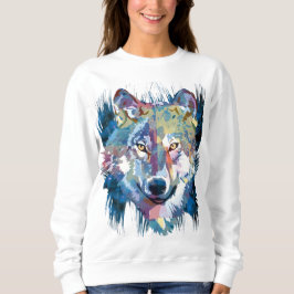 Sudadera Gray Wolf Sweatshirt | Perro lobo colorido