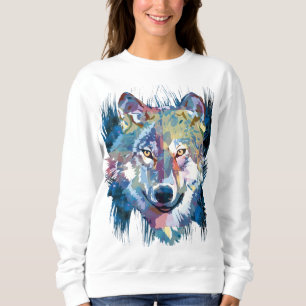 Sudadera Gray Wolf Sweatshirt   Perro lobo colorido
