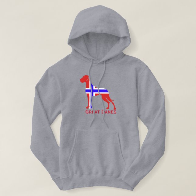 Sudadera Great Dane azul blanco (Diseño del anverso)