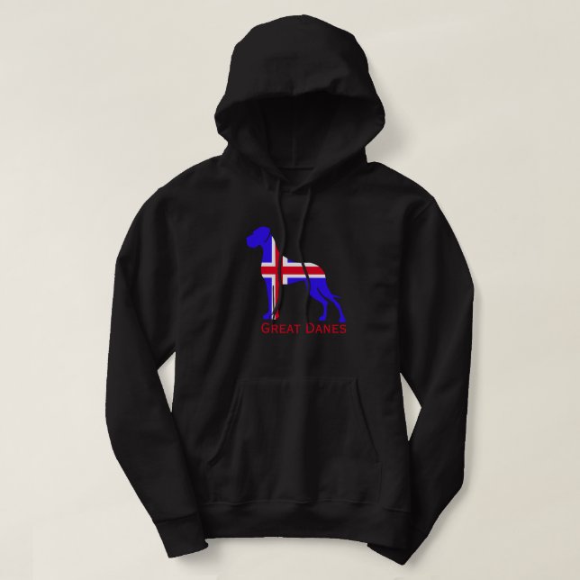 Sudadera Great Dane azul blanco (Diseño del anverso)