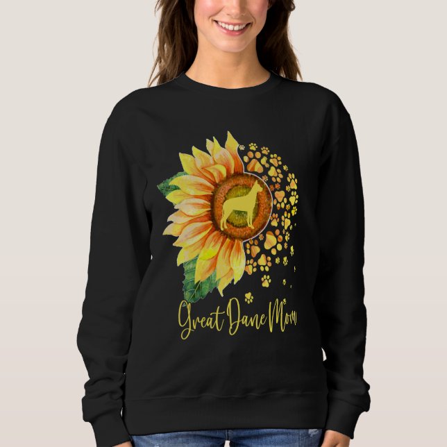 Sudadera Great Dane Mom Sunflower Dog Paw Mother s Day 2023 (Anverso)
