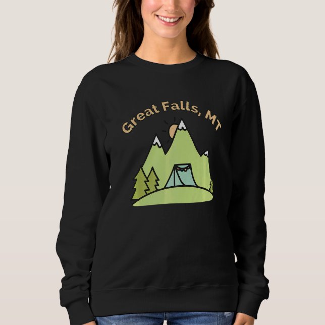 Sudadera Great Falls Mt Mountains Camping Senderismo y esca (Anverso)