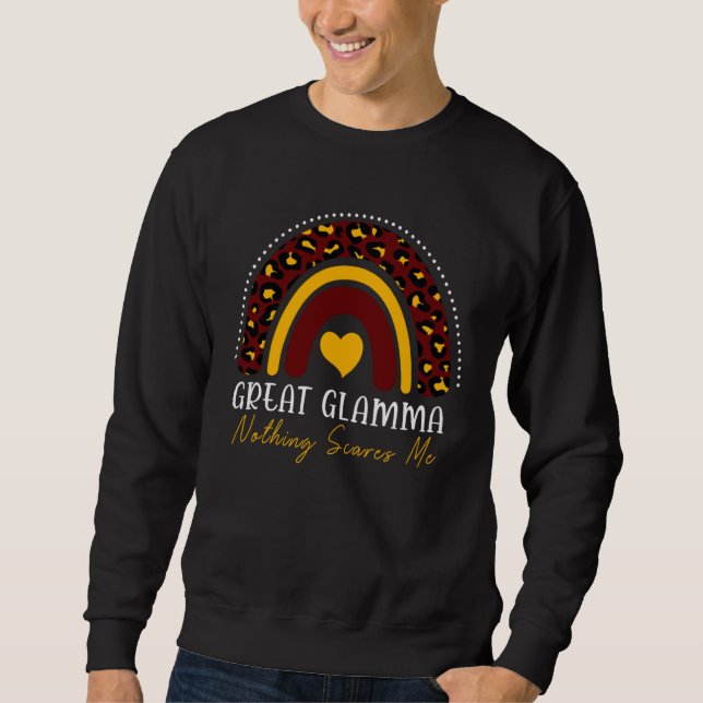 Sudadera Great Glamma Nothing Scares Me Cute Leopard Rainbo (Anverso)