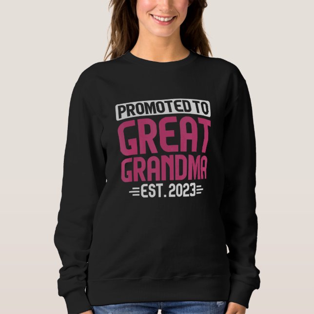 Sudadera Great Grandma 2023 Promoted Grandmother Baby Annou (Anverso)