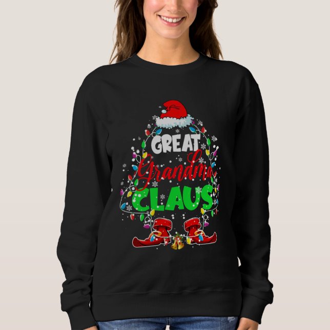 Sudadera Great Grandma Claus Christmas Tree Xmas Lights San (Anverso)