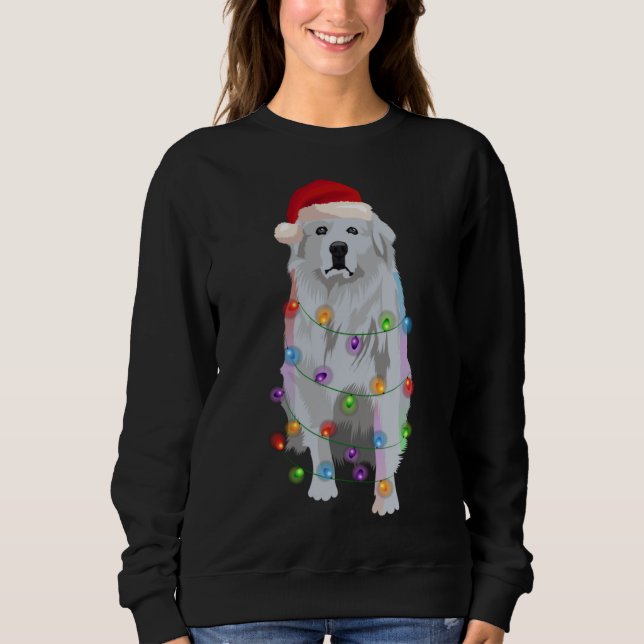 Sudadera Great Pyrenees Christmas Lights Xmas Patou Pyrenea (Anverso)
