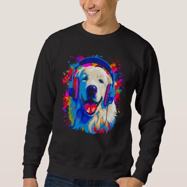 Sudadera Great Pyrenees Dog DJ Music (Anverso)