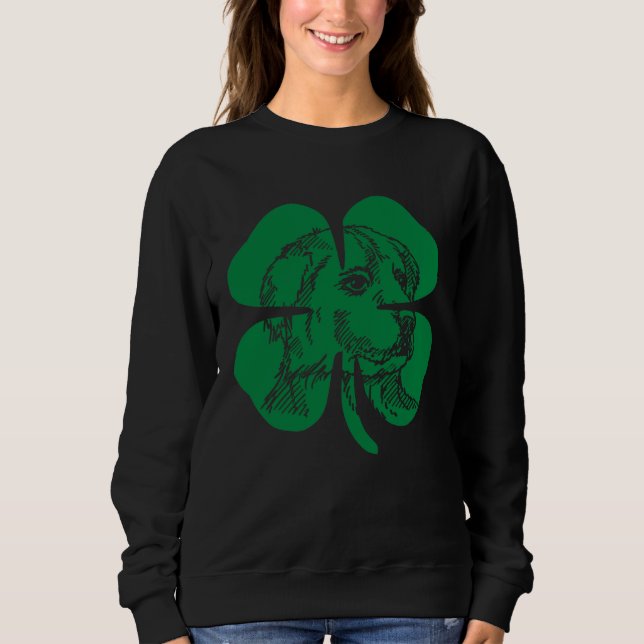 Sudadera Great Pyrenees Face Head Green Shamrock Saint Patr (Anverso)