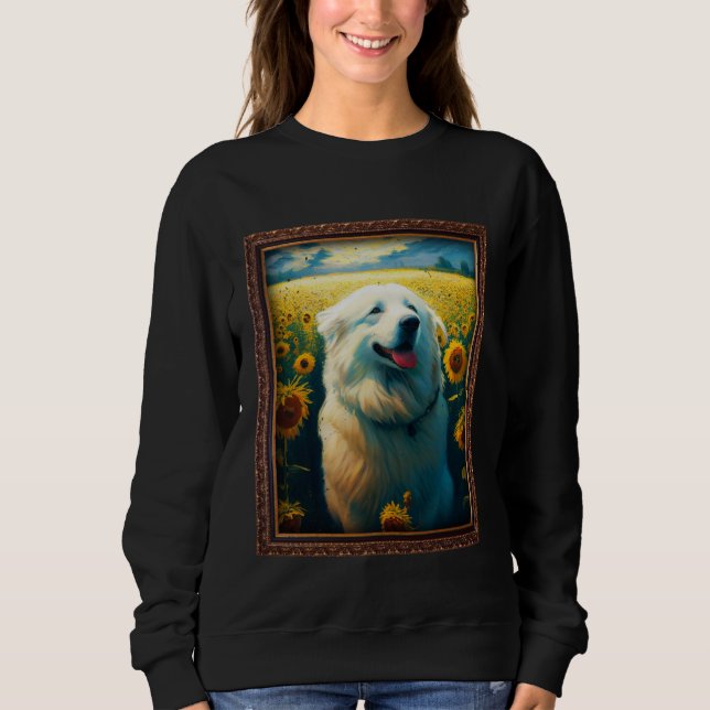 Sudadera Great Pyrenees Painting Sunflower Flower Mom Women (Anverso)
