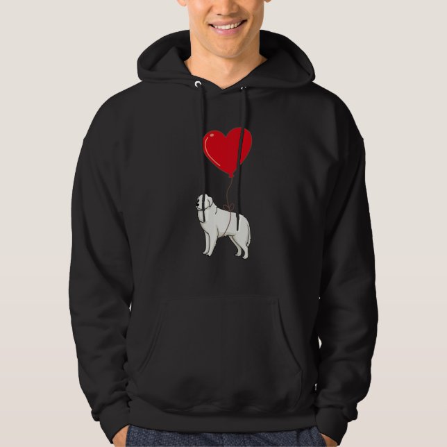 Sudadera Great Pyrenees With Heart Balloon Valentines Day L (Anverso)