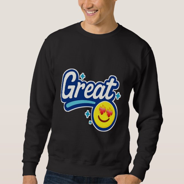 Sudadera Great Vibes Only – Love Eyes Emoji  (Anverso)