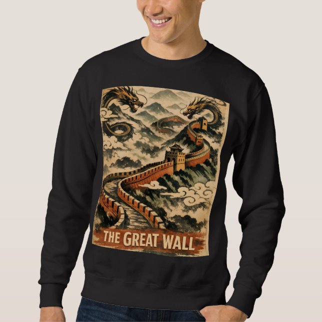 Sudadera Great Wall of China Vintage Travel (Anverso)