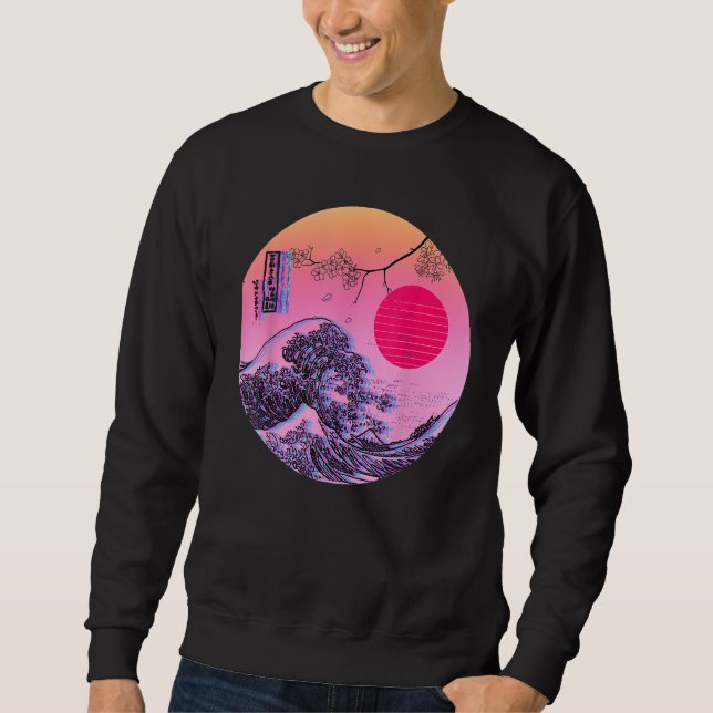 Sudadera Great Wave Off Kanagawa Japanese Aesthetic Retrowa (Anverso)