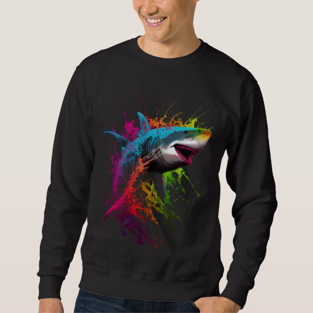 Sudadera Great White Shark Graffiti Style Sea life Sharks (Anverso)