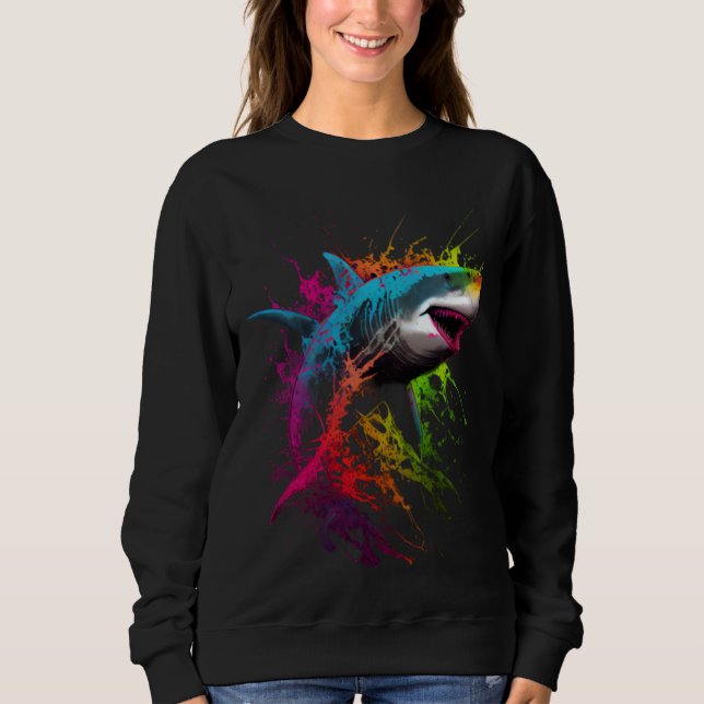 Sudadera Great White Shark Graffiti Style Sea life Sharks (Anverso)