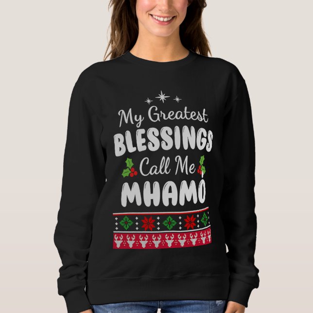 Sudadera Greatest Blessings Irish Grandma Mhamó Christmas (Anverso)
